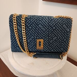 Karl Lagerfeld Lafayette Medium Shoulder Bag NWT Denim